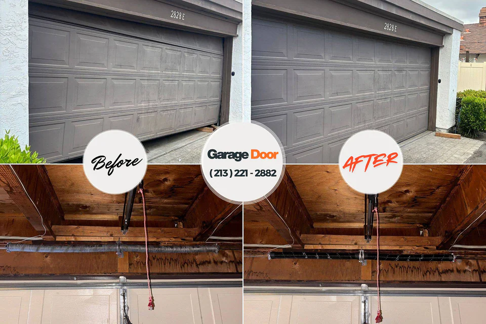 Before and after: garage door repair Pine Run, PA